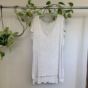 Express OneEleven Heathered White Dolman Tee